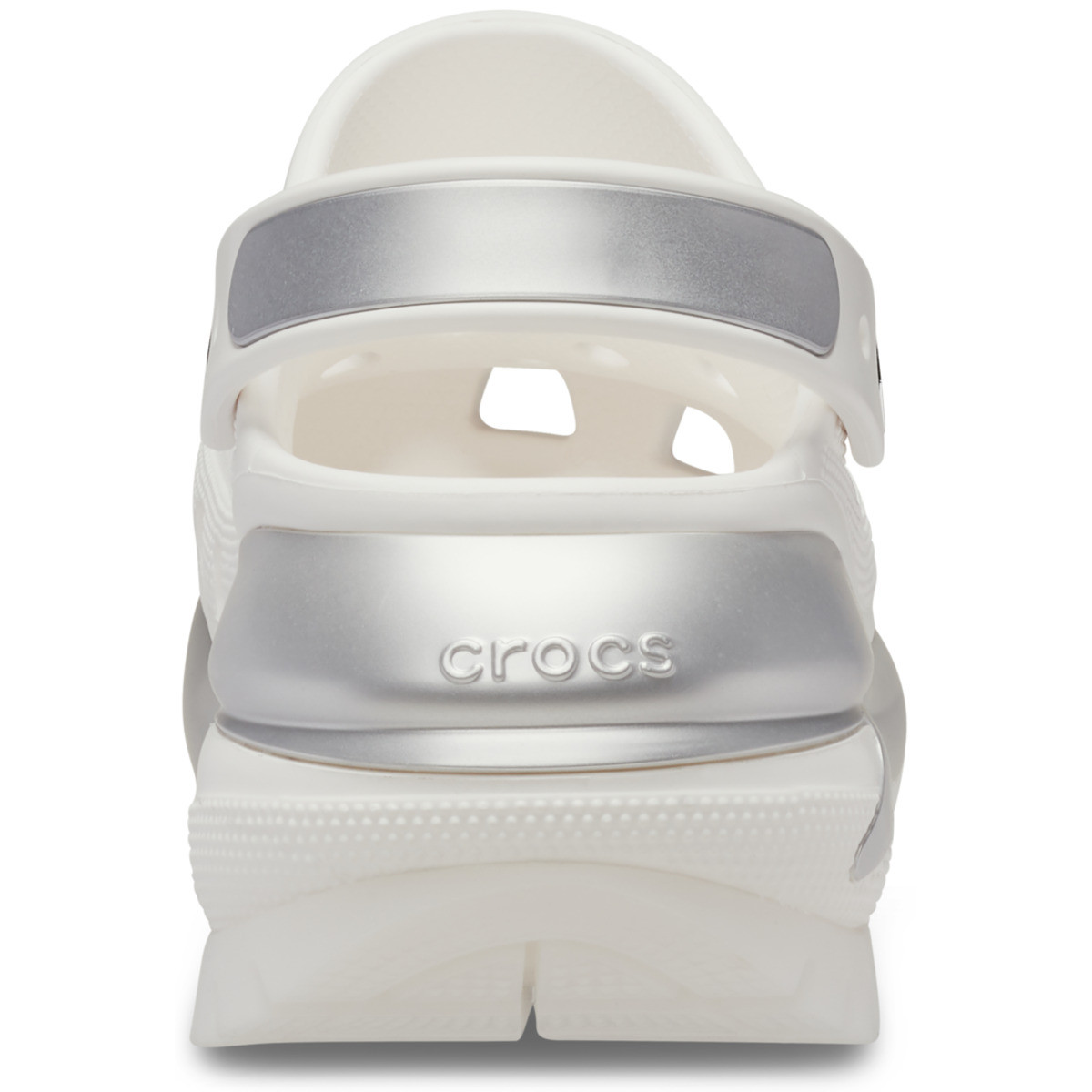 Saboti Crocs Mega Crush Metallic Clog Alb - White/Silver - 4 | YEO