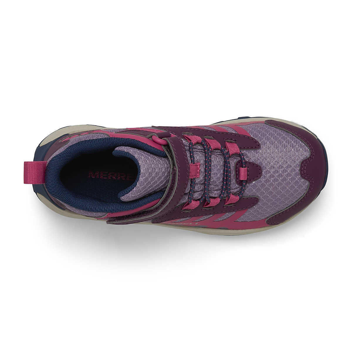 Ghete Merrell Moab Speed Mid 2 A/C Waterproof Kids Roz - Berry - 3 | YEO