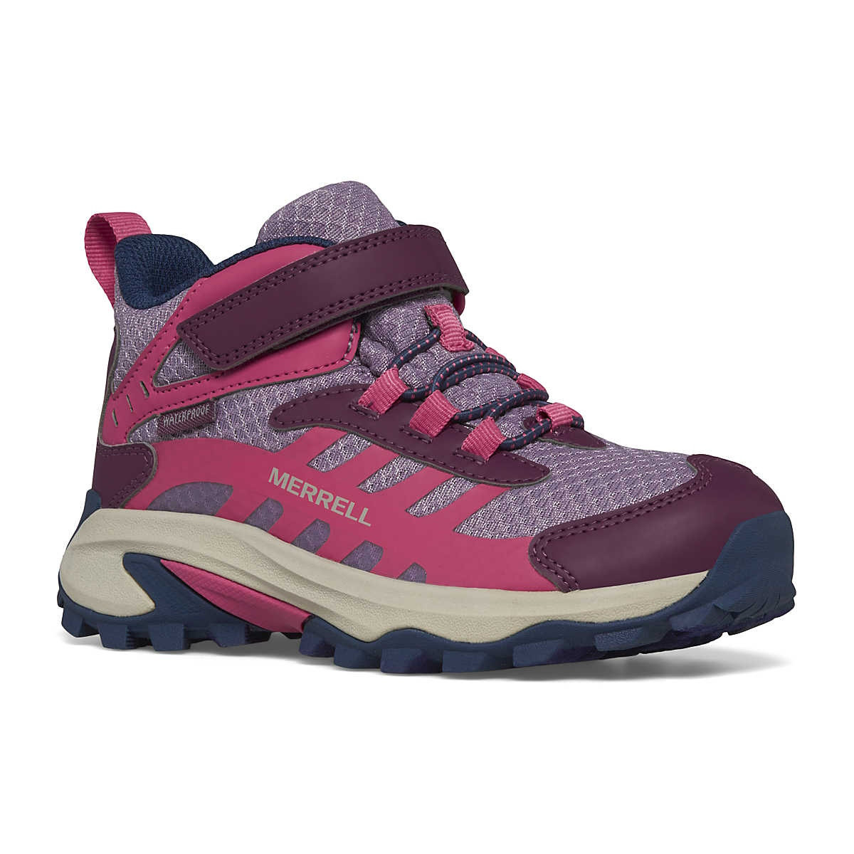 Ghete Merrell Moab Speed Mid 2 A/C Waterproof Kids Roz - Berry - 1 | YEO