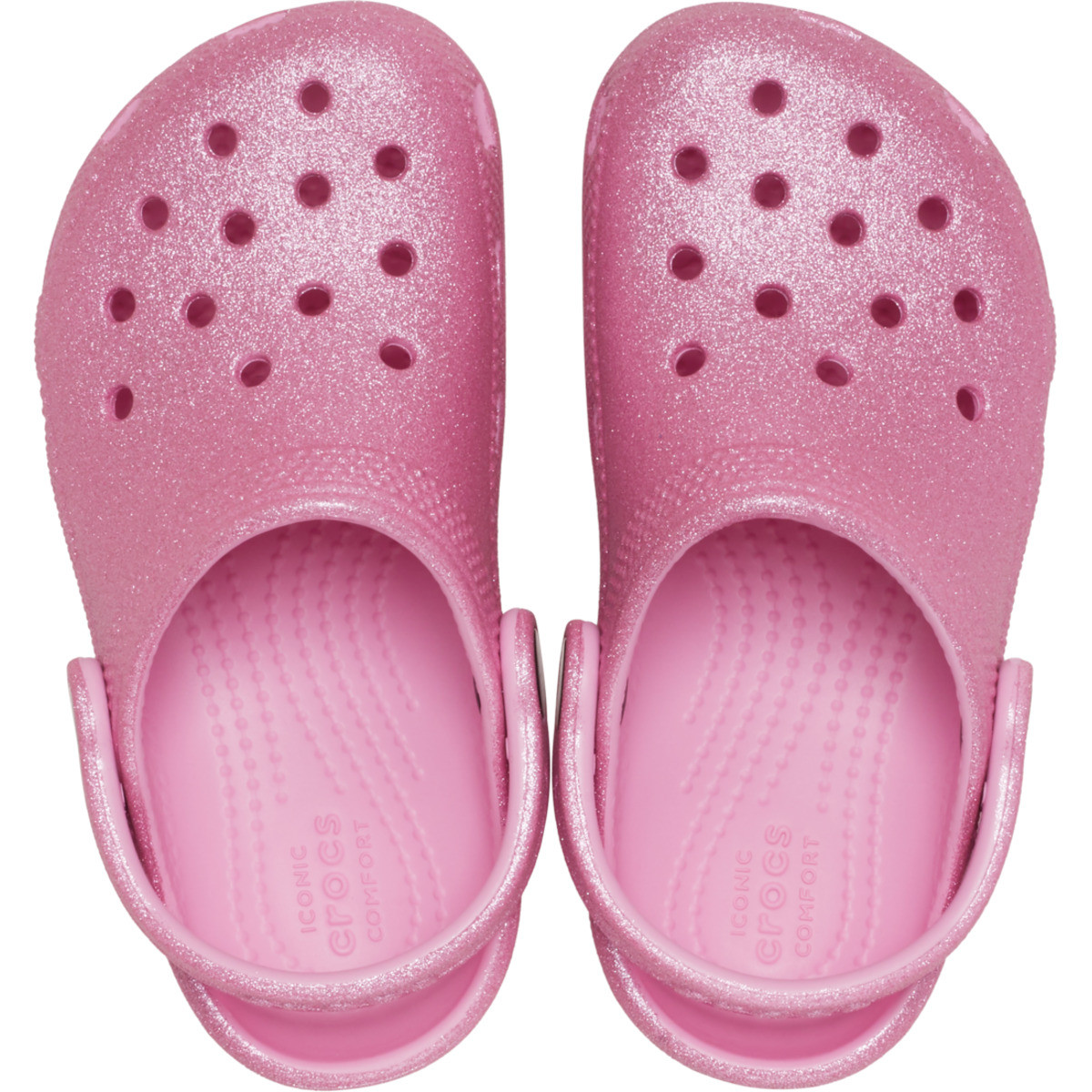 Saboti Crocs Toddler Classic Glitter Clog Roz - Pink Tweed Glitter - 3 | YEO