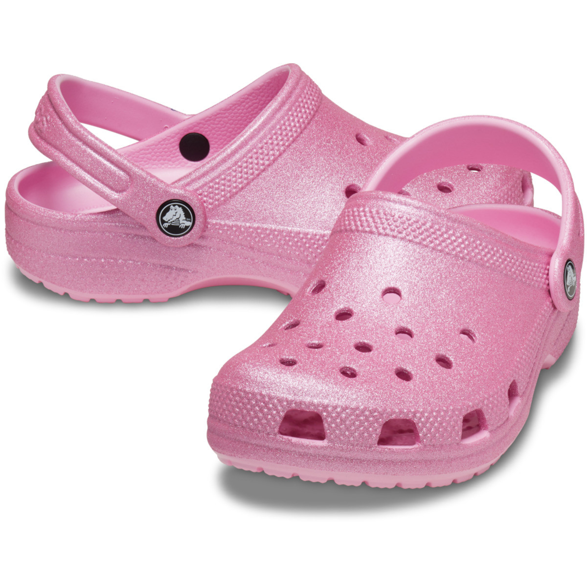 Saboti Crocs Toddler Classic Glitter Clog Roz - Pink Tweed Glitter - 2 | YEO
