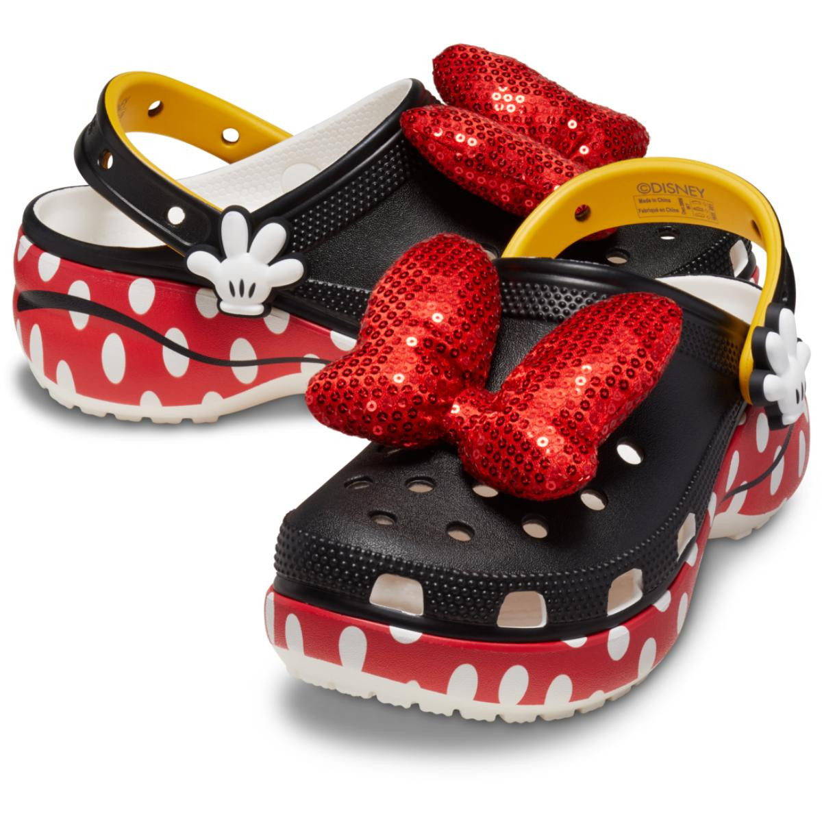 Saboti Crocs Minnie Mouse Classic Platform Clog Alb - White - 3 | YEO
