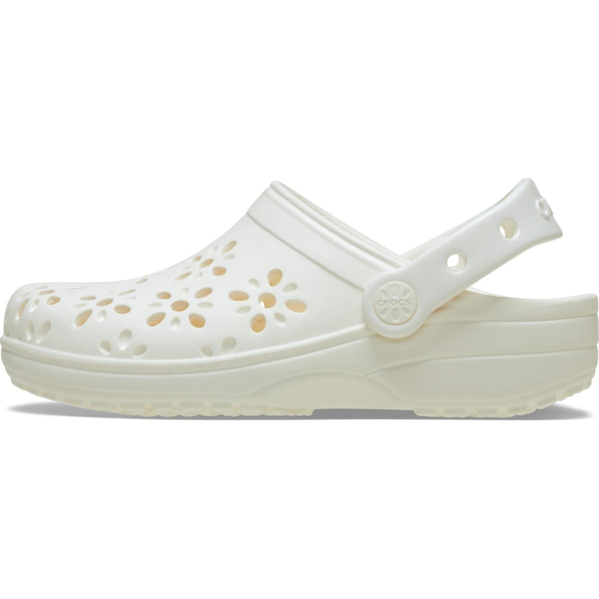 Saboti Crocs Classic Floral Cut-Out Clog Alb - Chalk - 2 | YEO