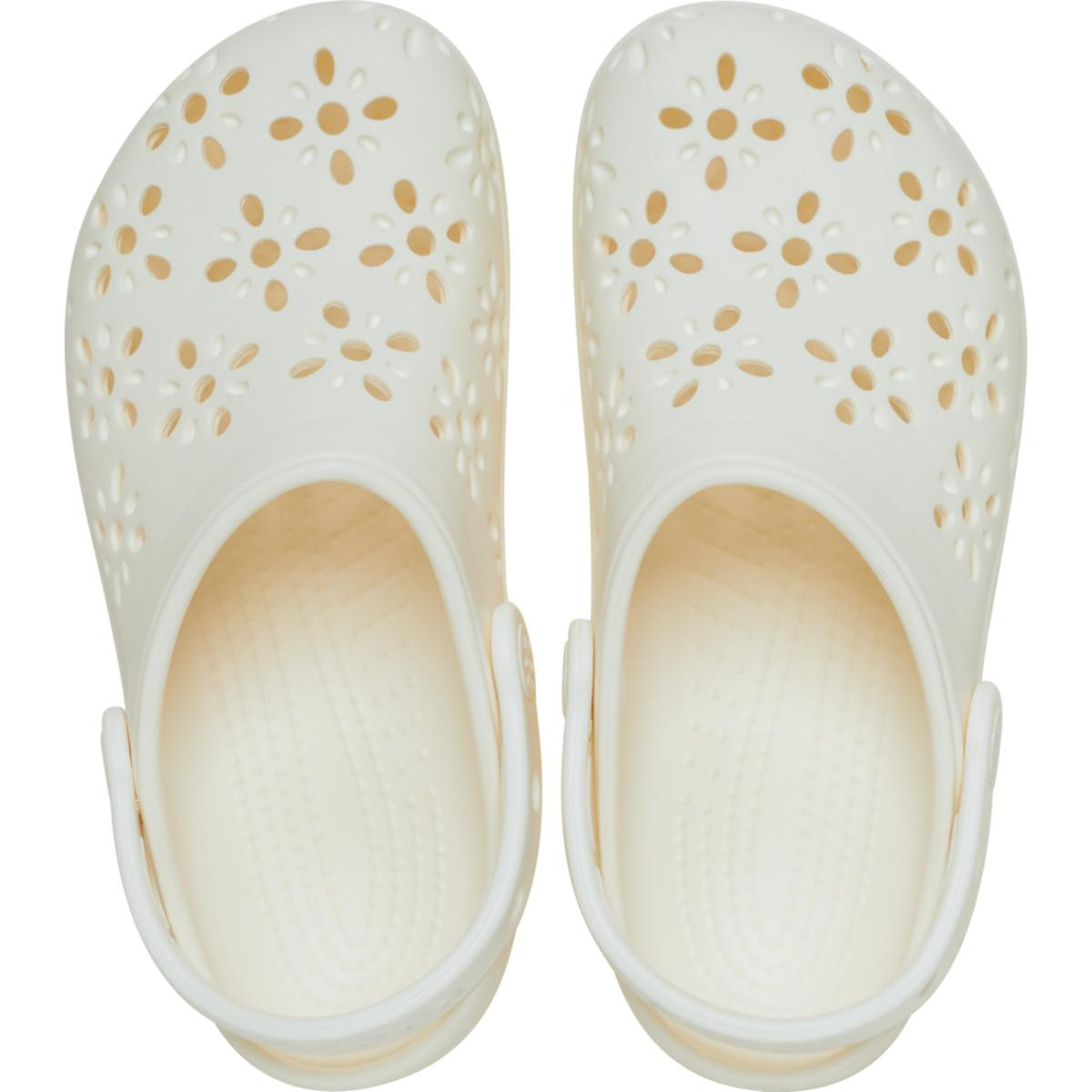 Saboti Crocs Classic Floral Cut-Out Clog Alb - Chalk - 4 | YEO