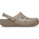 Saboti Crocs Classic Floral Cut-Out Clog Culoare Maro - Taupe