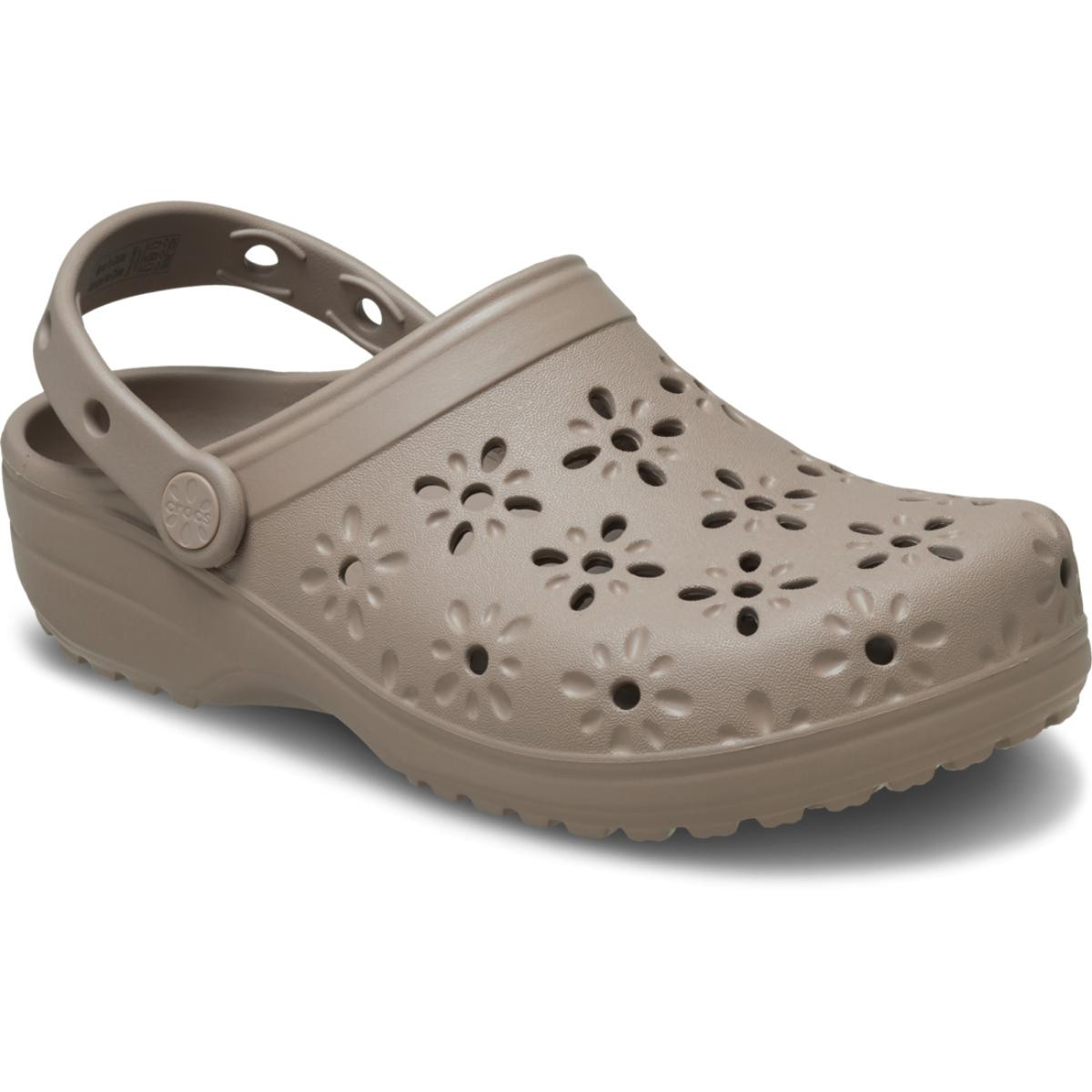 Saboti Crocs Classic Floral Cut-Out Clog Maro - Taupe - 1 | YEO