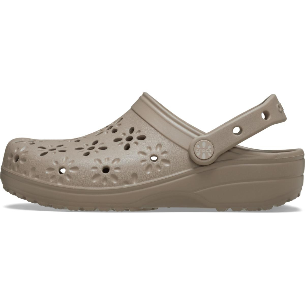 Saboti Crocs Classic Floral Cut-Out Clog Maro - Taupe - 2 | YEO