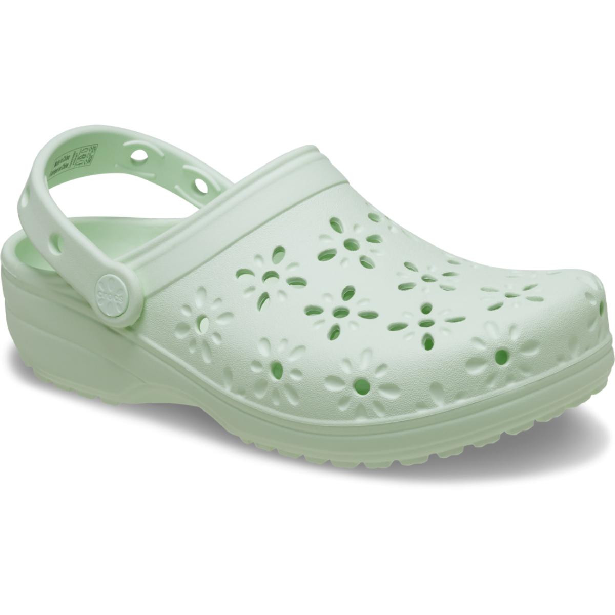 Saboti Crocs Classic Floral Cut-Out Clog Verde - Jade Tint - 1 | YEO