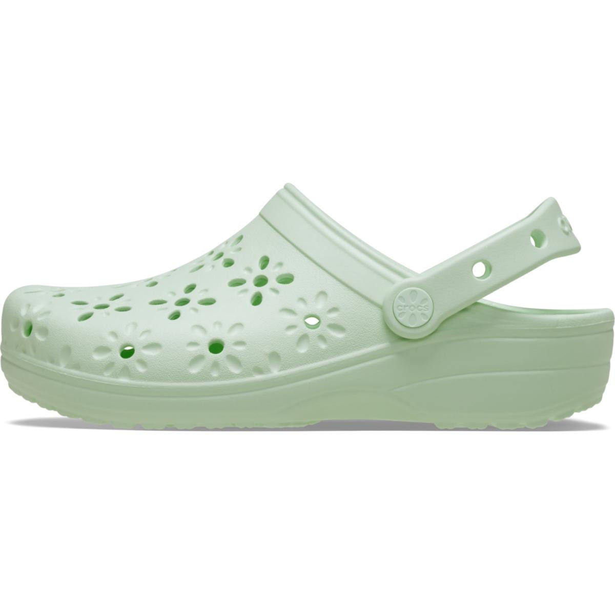 Saboti Crocs Classic Floral Cut-Out Clog Verde - Jade Tint - 2 | YEO