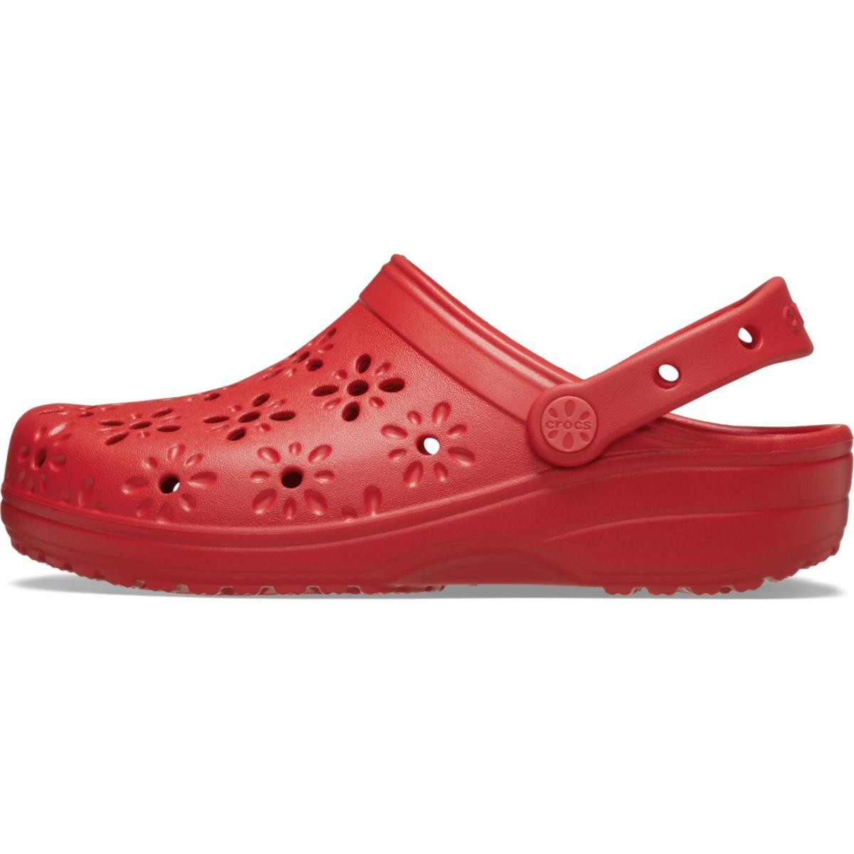 Saboti Crocs Classic Floral Cut-Out Clog Rosu - Cherry Red - 2 | YEO
