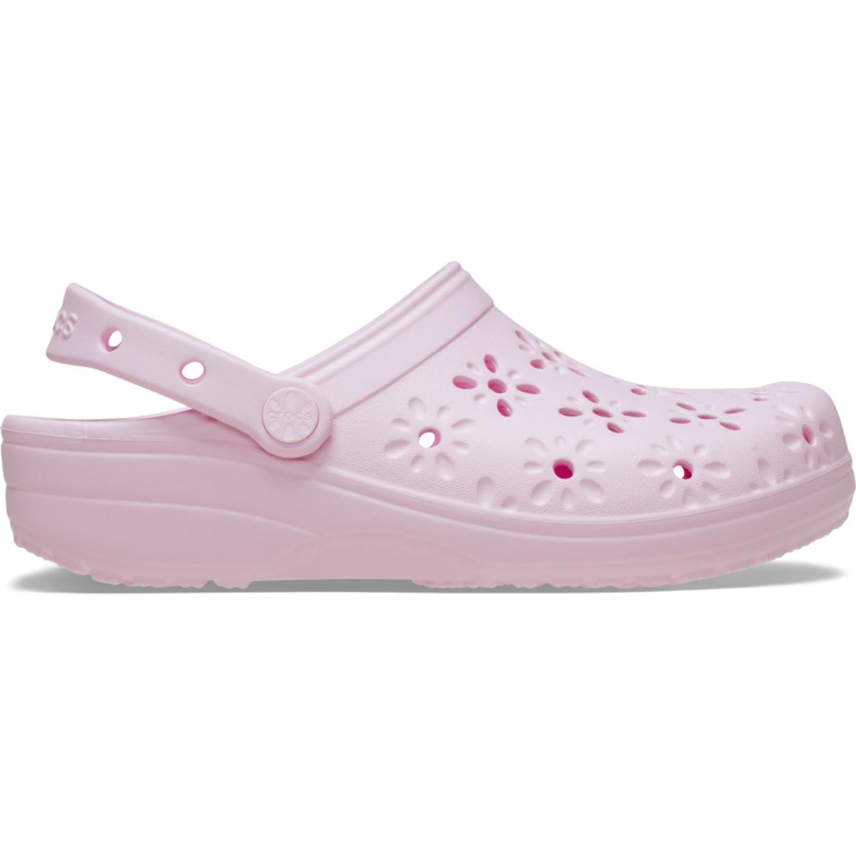 Saboti Crocs Classic Floral Cut-Out Clog Roz - Pink Milk