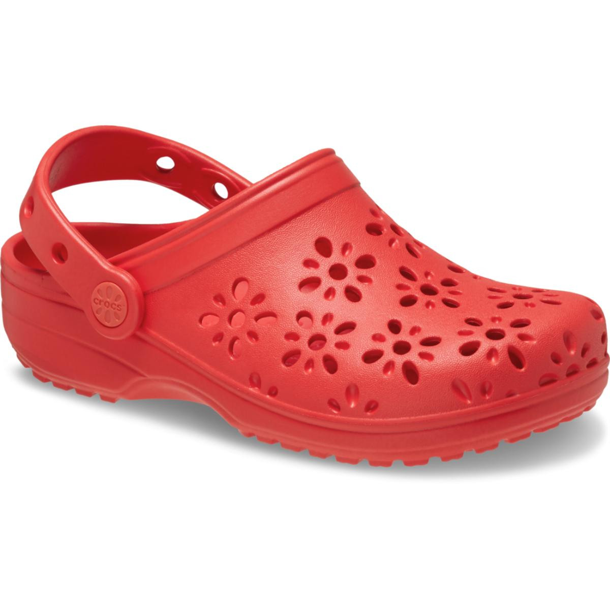 Saboti Crocs Classic Floral Cut-Out Clog Kids Rosu - Cherry Red - 1 | YEO