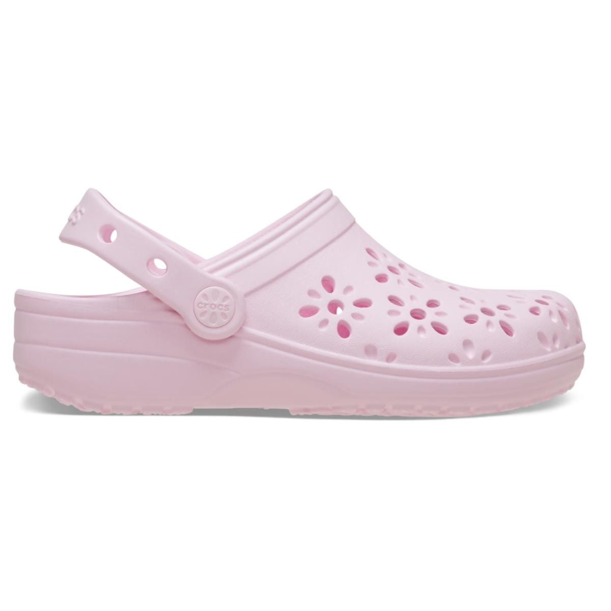 Saboti Crocs Classic Floral Cut-Out Clog Kids Roz - Pink Milk