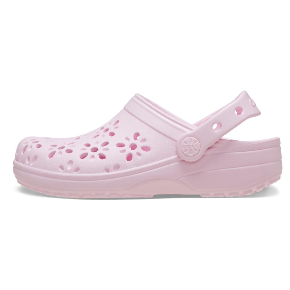 Saboti Crocs Classic Floral Cut-Out Clog Kids Roz - Pink Milk - 2 | YEO