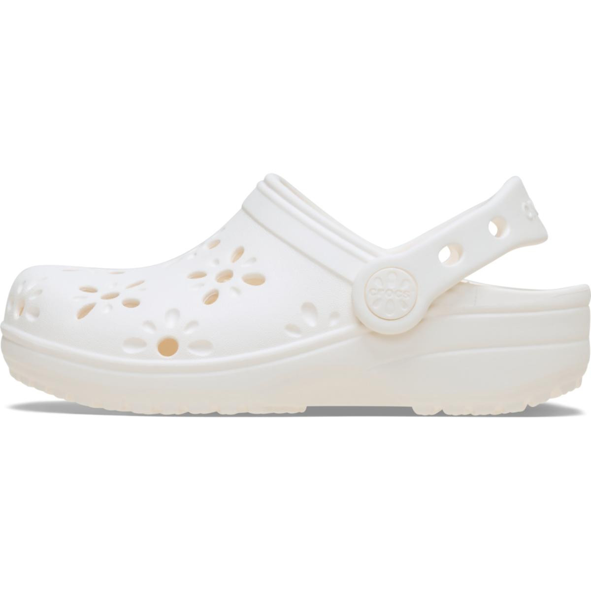 Saboti Crocs Classic Toddler Floral Cut-Out Clog Alb - Chalk - 2 | YEO