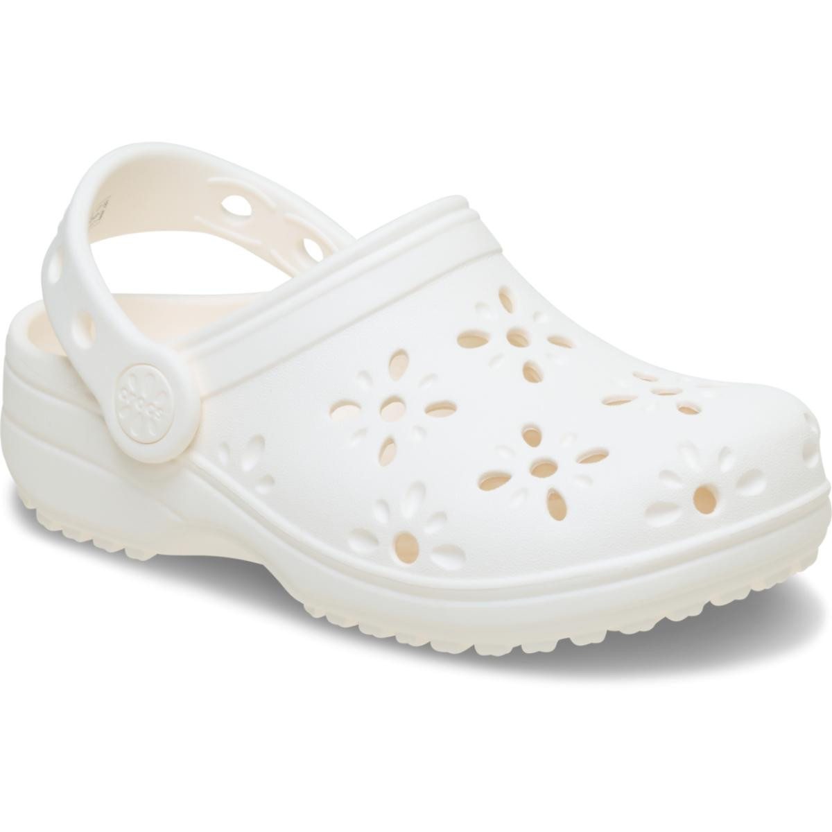 Saboti Crocs Classic Toddler Floral Cut-Out Clog Alb - Chalk - 1 | YEO