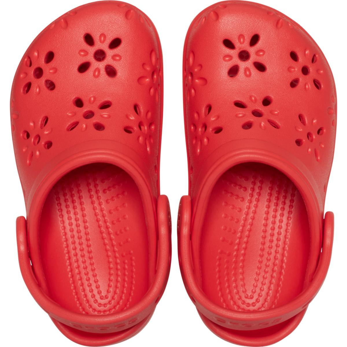 Saboti Crocs Classic Toddler Floral Cut-Out Clog Rosu - Cherry Red - 4 | YEO