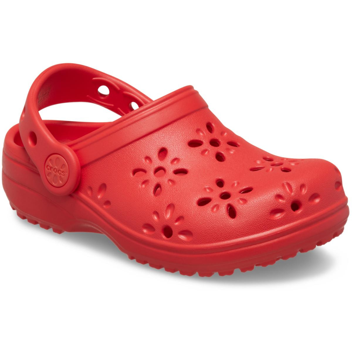 Saboti Crocs Classic Toddler Floral Cut-Out Clog Rosu - Cherry Red - 1 | YEO