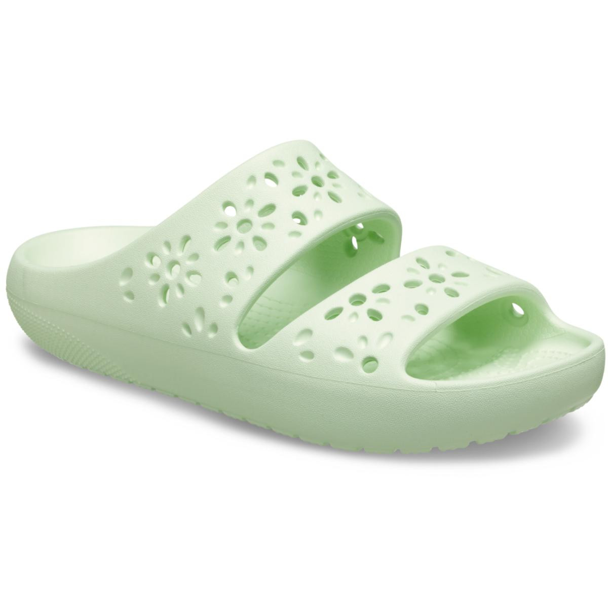 Papuci Crocs Classic Floral Cut-Out Sandal Verde - Jade Tint - 1 | YEO