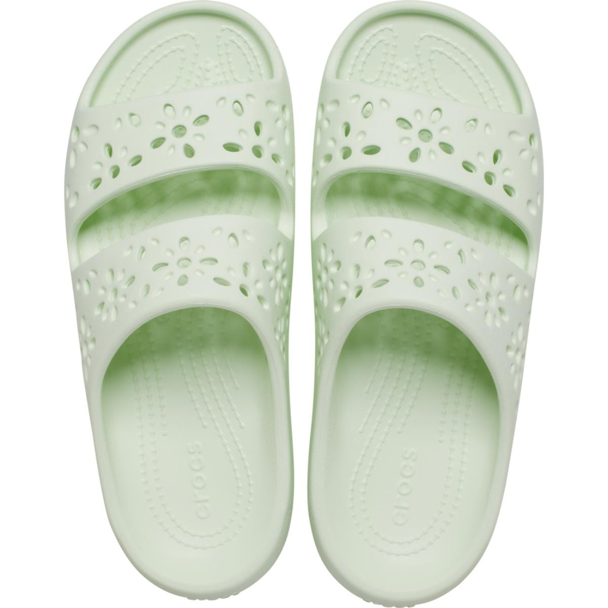 Papuci Crocs Classic Floral Cut-Out Sandal Verde - Jade Tint - 4 | YEO