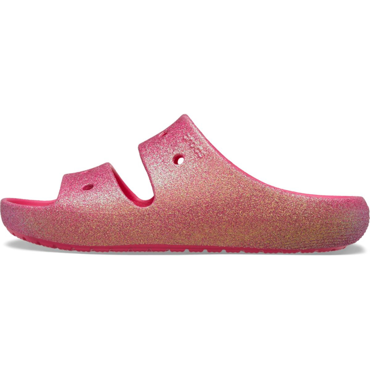 Papuci Crocs Classic Iridescent Glitter Sandal 2.0 Rosu - Cherry Red - 2 | YEO