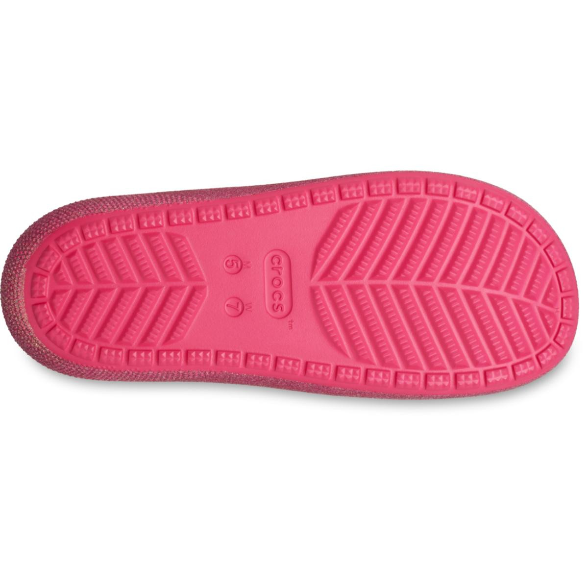 Papuci Crocs Classic Iridescent Glitter Sandal 2.0 Rosu - Cherry Red