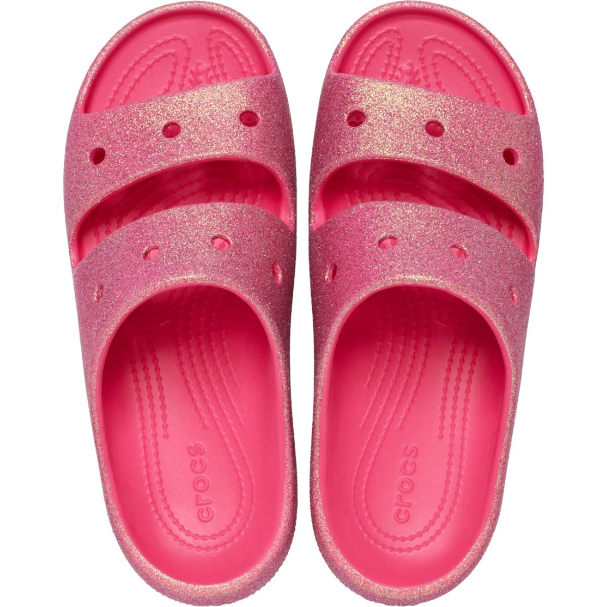 Papuci Crocs Classic Iridescent Glitter Sandal 2.0 Rosu - Cherry Red - 4 | YEO