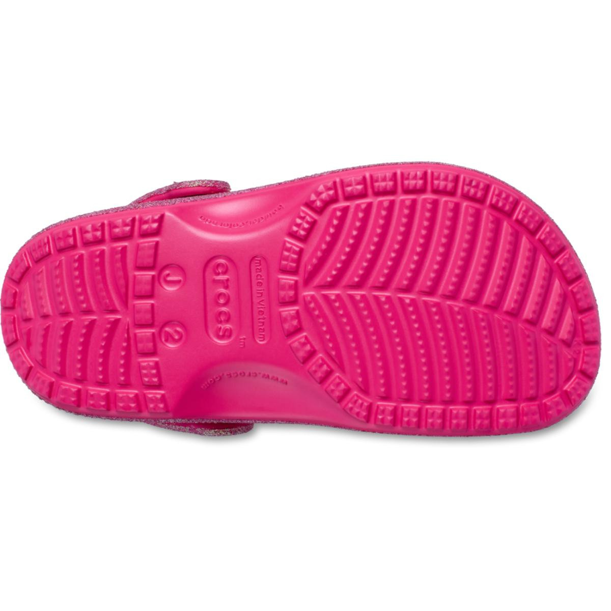 Saboti Crocs Classic Toddler Iridescent Glitter Clog Roz - Dragon Fruit