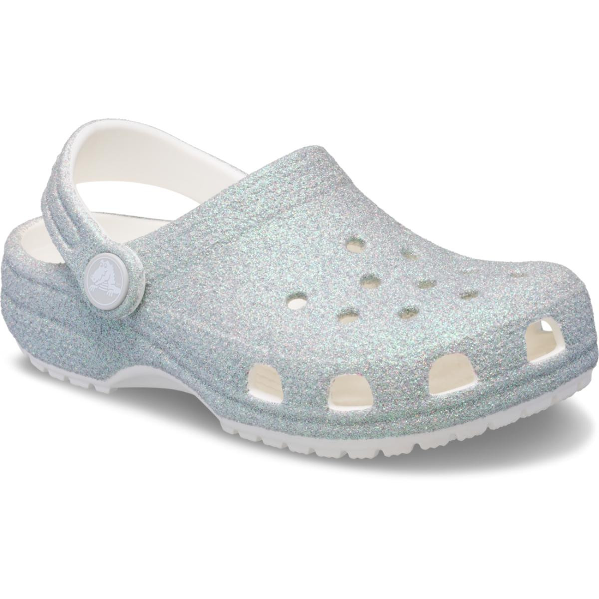 Saboti Crocs Classic Iridescent Glitter Clog Kids Alb - White - 1 | YEO