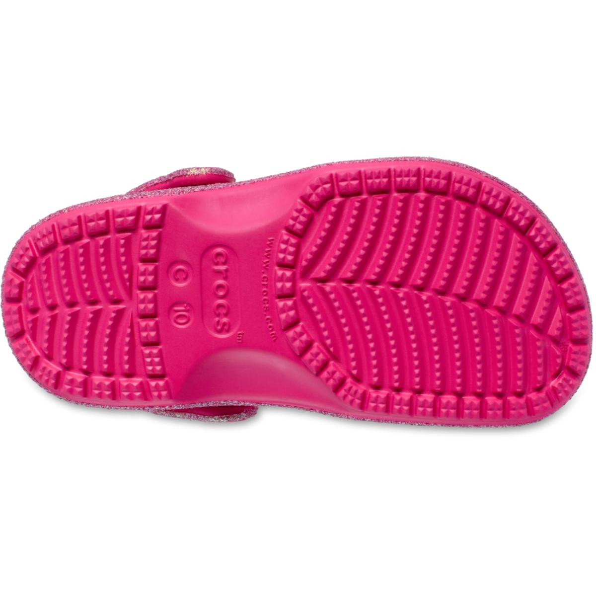 Saboti Crocs Classic Iridescent Glitter Clog Kids Roz - Dragon Fruit