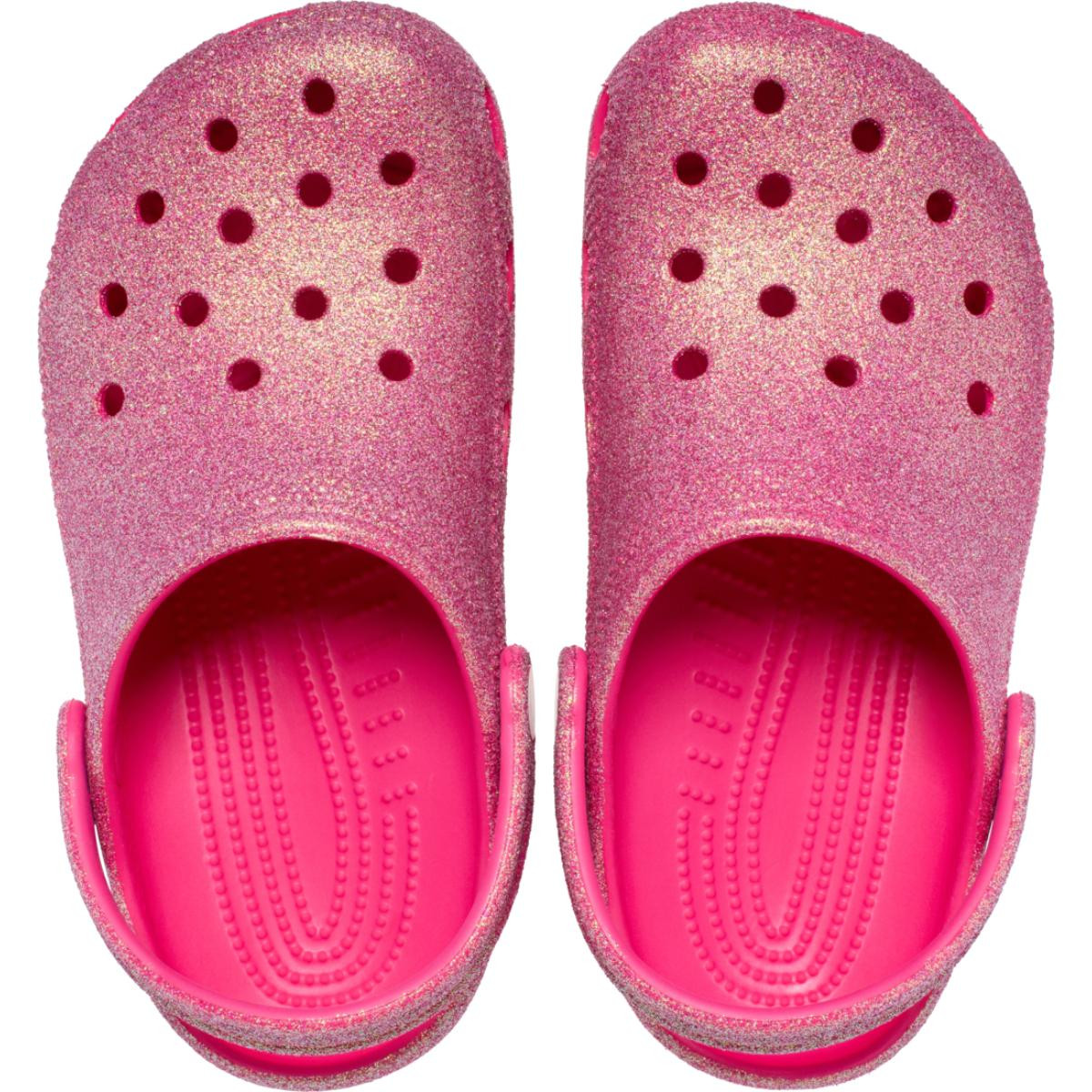 Saboti Crocs Classic Iridescent Glitter Clog Kids Roz - Dragon Fruit - 3 | YEO
