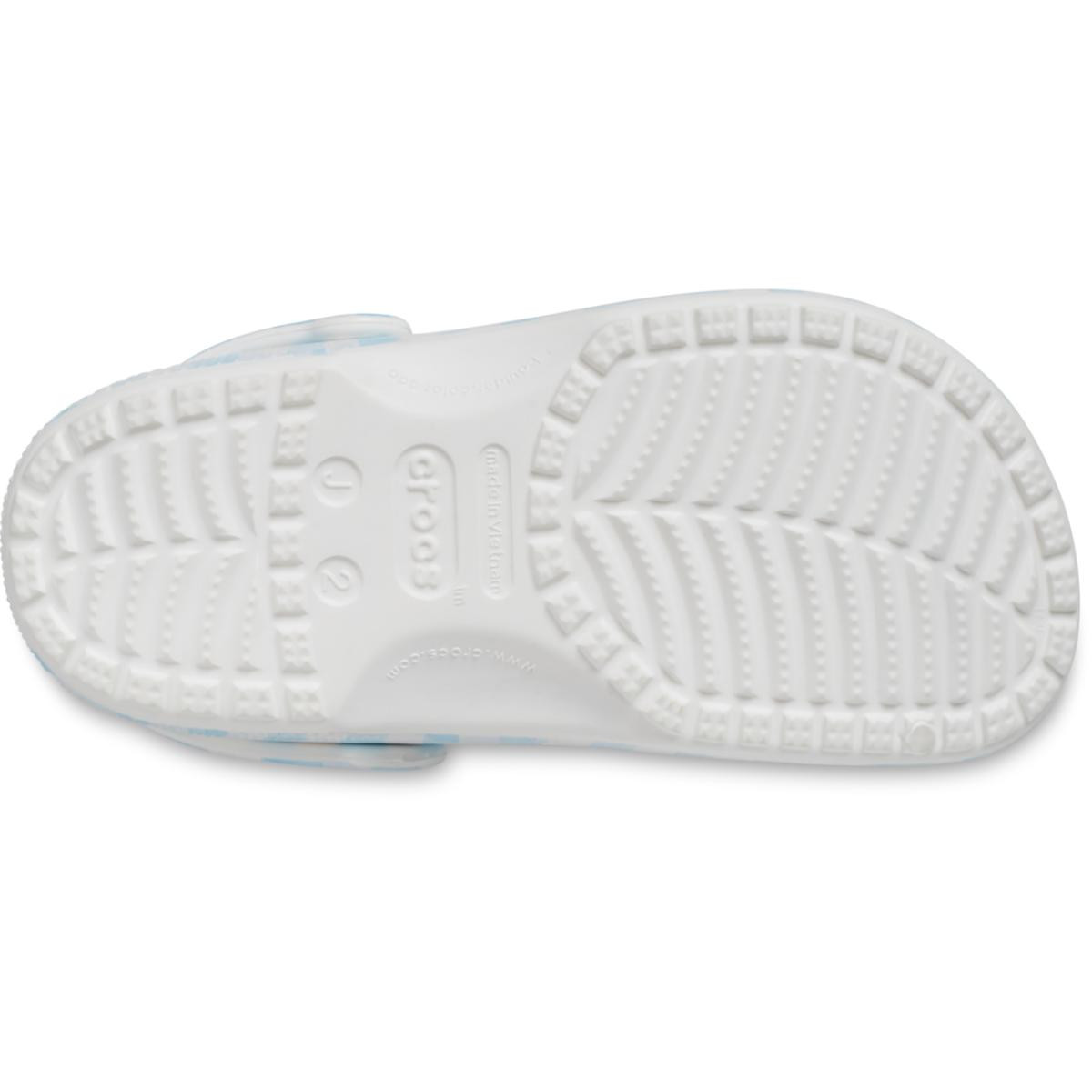 Saboti Crocs Classic Gingham Clog Kids Alb - White/Blue