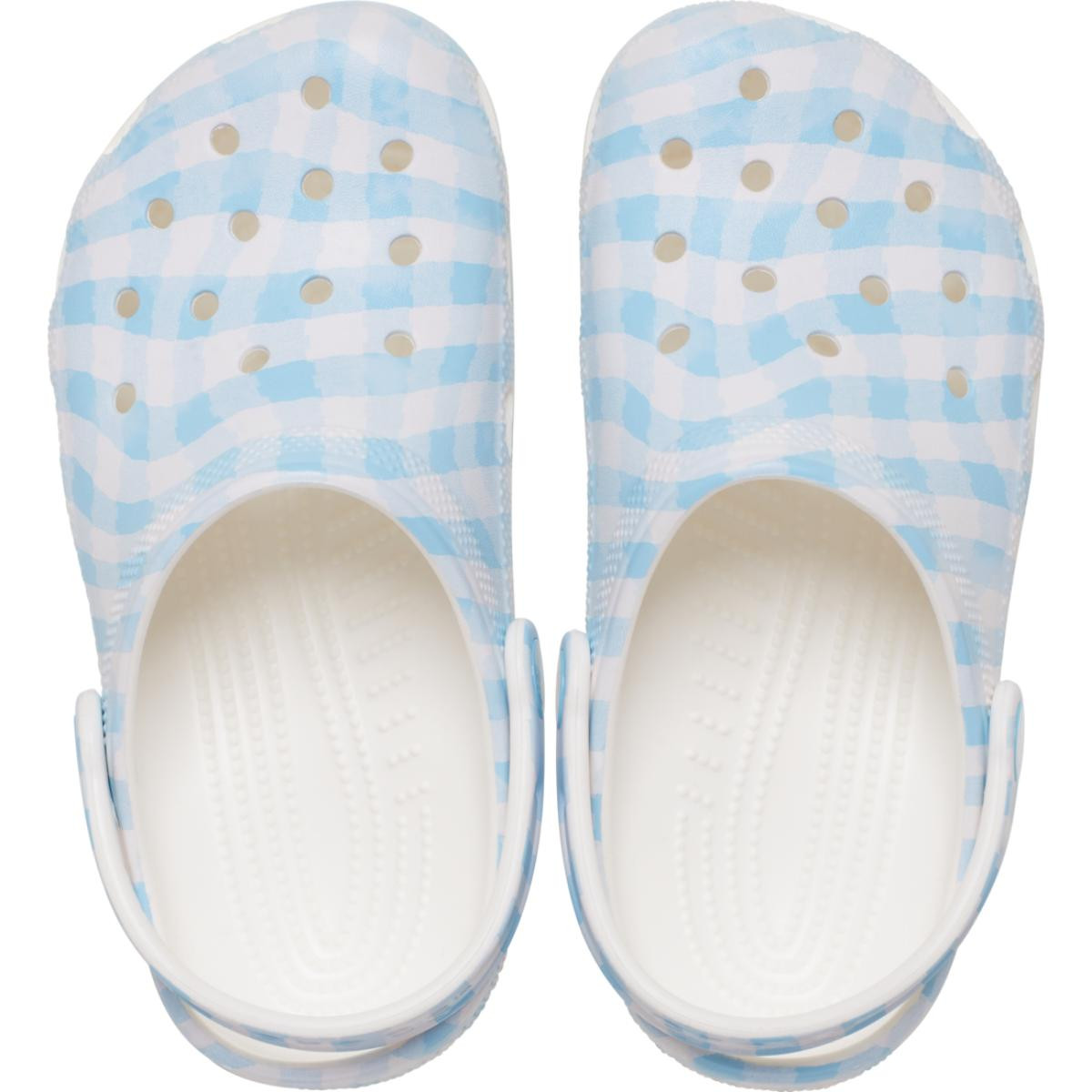 Saboti Crocs Classic Gingham Clog Kids Alb - White/Blue - 4 | YEO