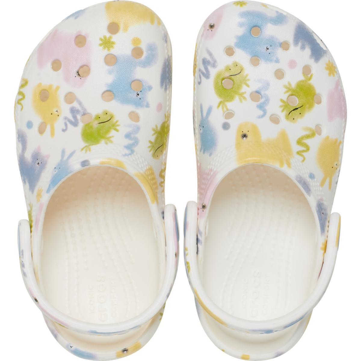 Saboti Crocs Classic Toddler Pastel Pets Clog Alb - Chalk - 4 | YEO