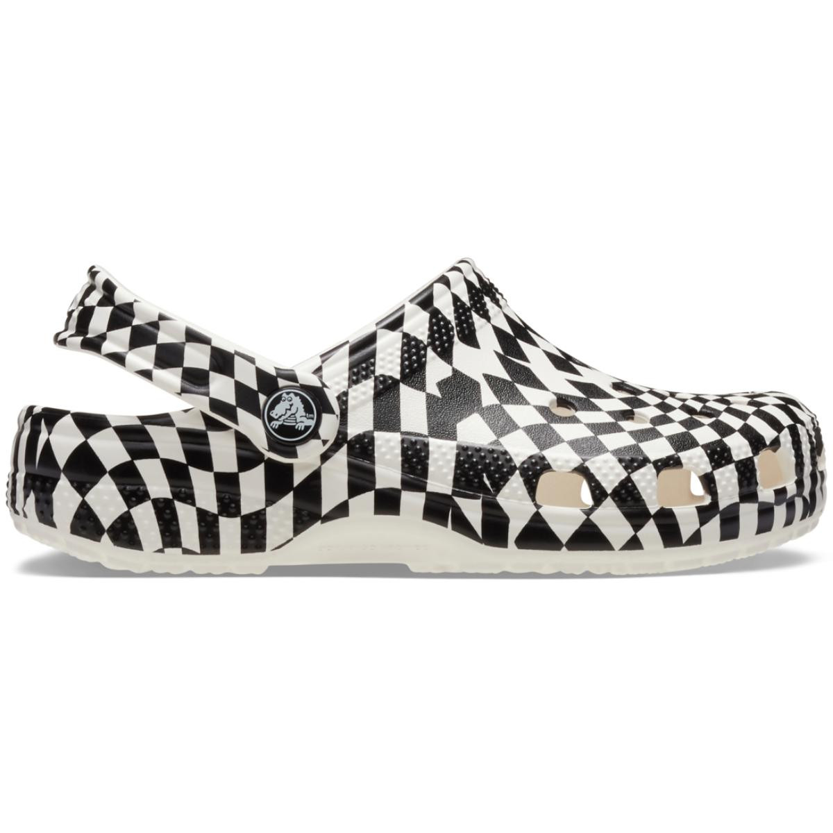 Saboti Crocs Warped Checker Clog Kids Alb - White/Black