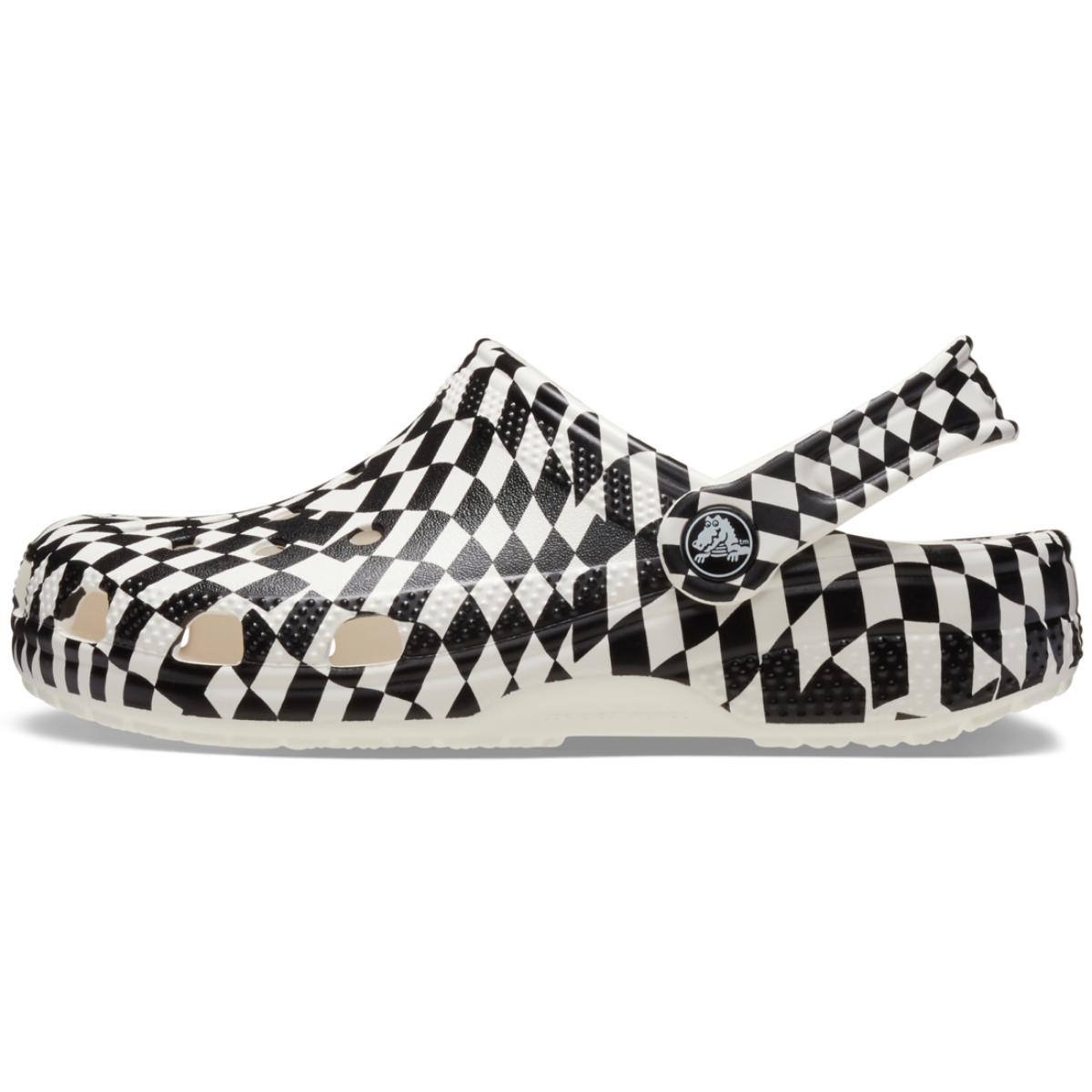 Saboti Crocs Warped Checker Clog Kids Alb - White/Black - 2 | YEO