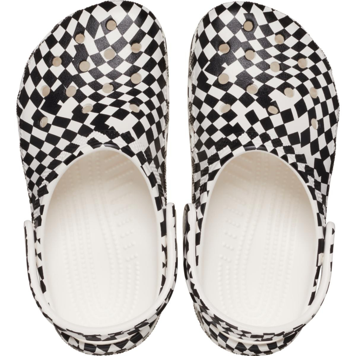 Saboti Crocs Warped Checker Clog Kids Alb - White/Black - 4 | YEO