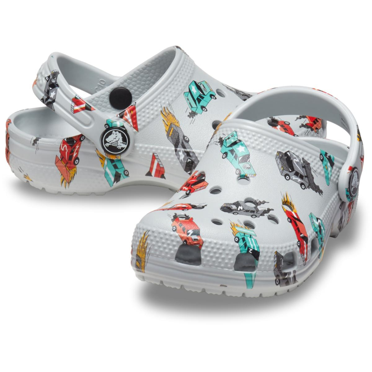 Saboti Crocs Classic Toddler Race Cars Graphic Clog Multicolor - Mirage/Multi - 3 | YEO