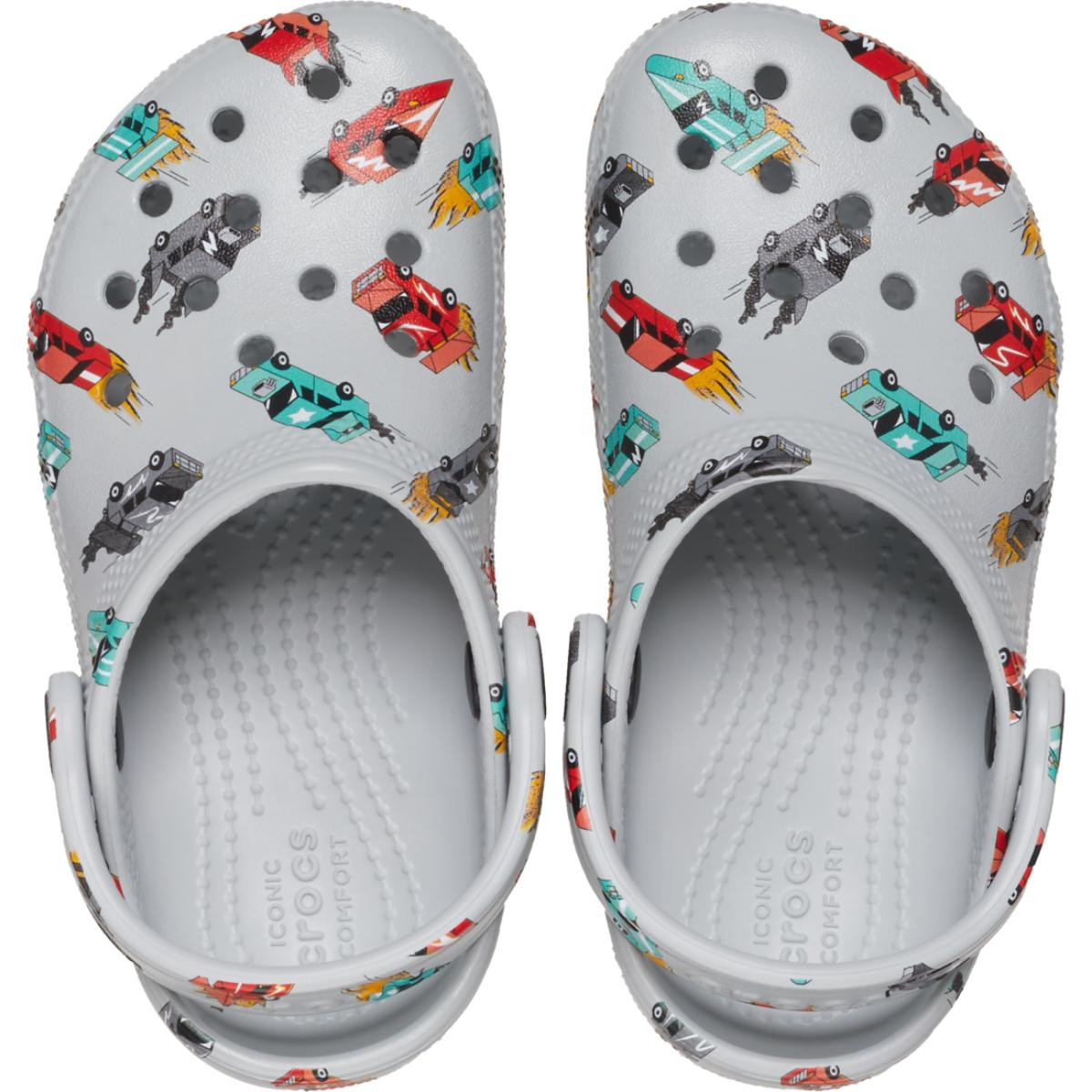 Saboti Crocs Classic Toddler Race Cars Graphic Clog Multicolor - Mirage/Multi - 4 | YEO