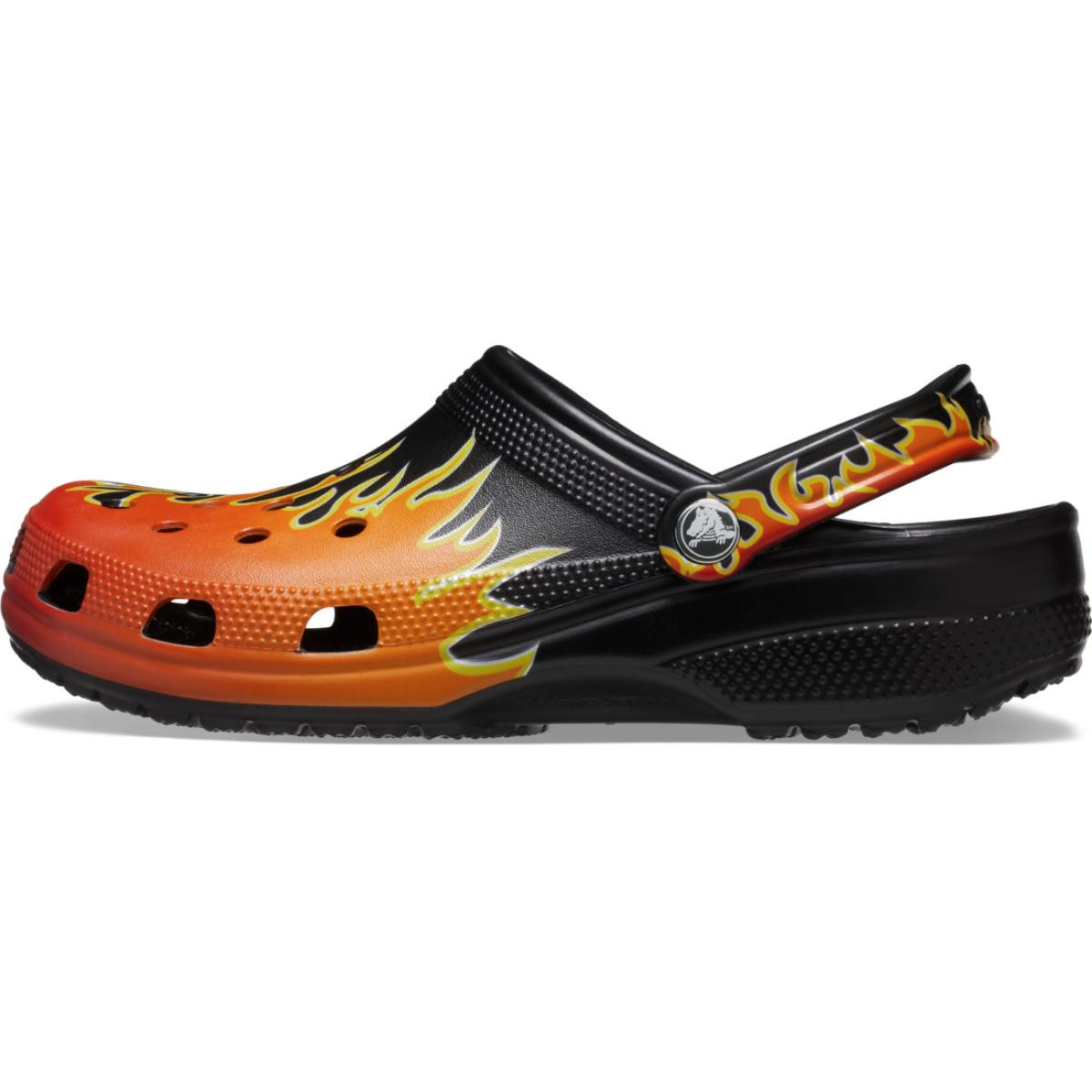 Saboti Crocs Classic Flames Clog Negru - Black/Multi - 2 | YEO