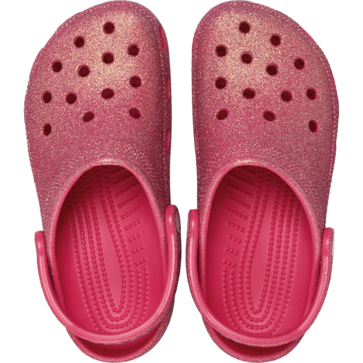 Saboti Crocs Classic Iridescent Glitter Clog Roz - Dragon Fruit - 4 | YEO