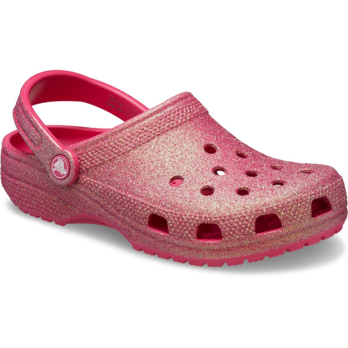 Saboti Crocs Classic Iridescent Glitter Clog Roz - Dragon Fruit - 1 | YEO