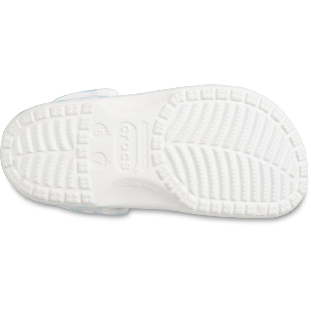 Saboti Crocs Classic Gingham Clog Alb - White/Blue