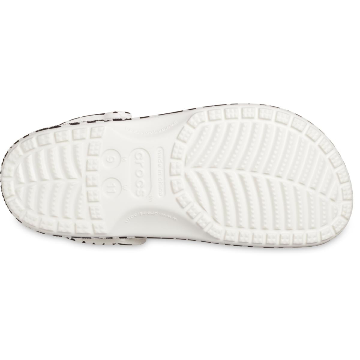 Saboti Crocs Classic Warped Checker Clog Alb - White/Black