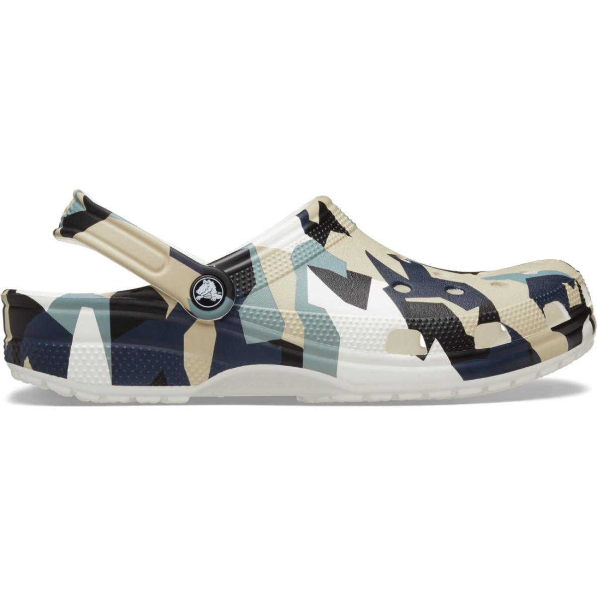 Saboti Crocs Classic Geo Camo Clog Alb - White/Multi