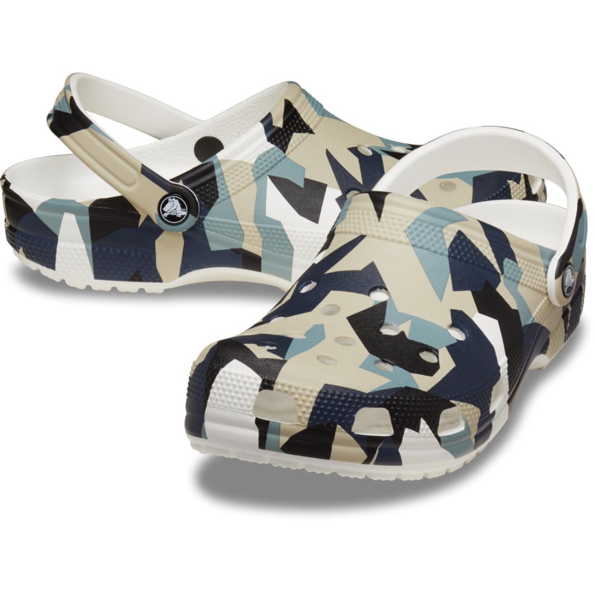 Saboti Crocs Classic Geo Camo Clog Alb - White/Multi - 3 | YEO