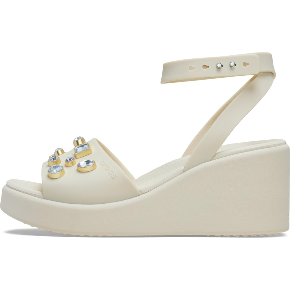 Sandale Crocs Brooklyn Gems Ankle Strap Wedge Bej - Sandstone - 2 | YEO