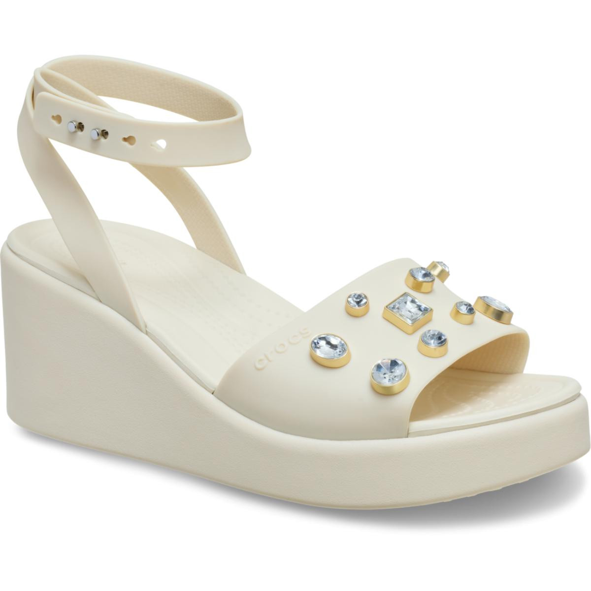 Sandale Crocs Brooklyn Gems Ankle Strap Wedge Bej - Sandstone - 1 | YEO