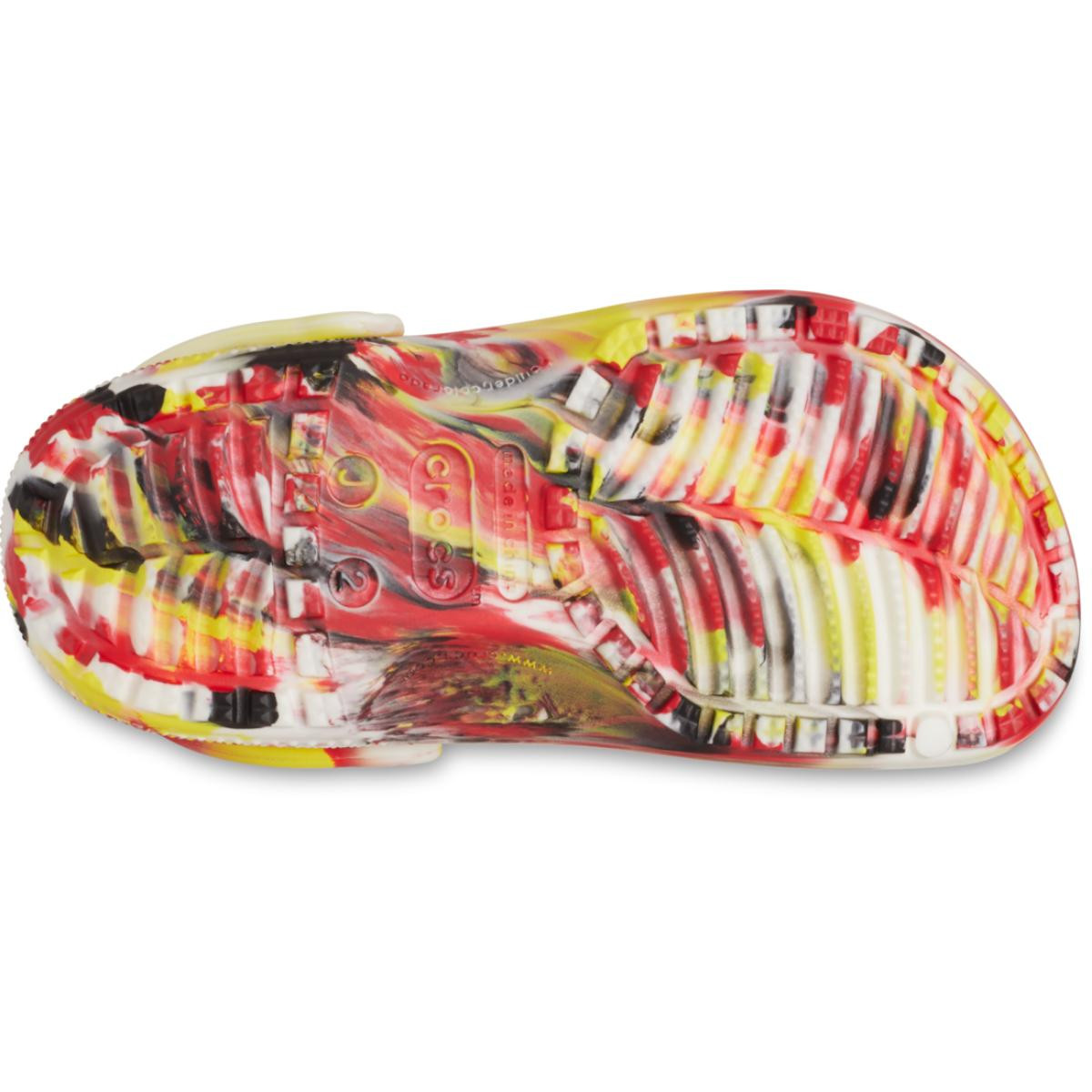 Saboti Crocs Glow Marbled Classic Clog Kids Rosu - Varsity Red/Multi