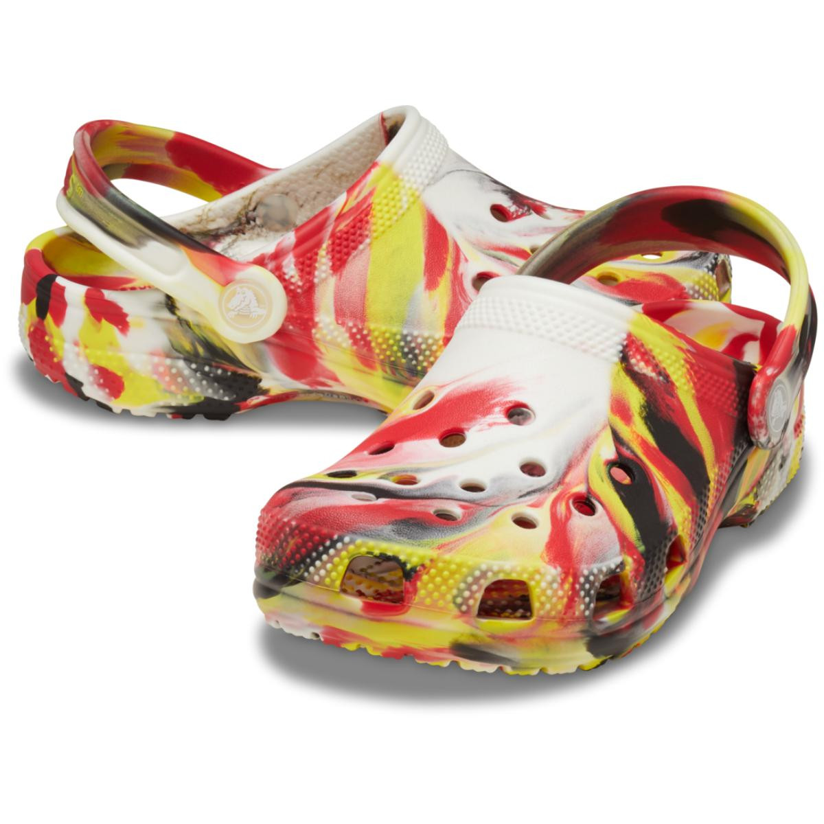 Saboti Crocs Glow Marbled Classic Clog Kids Rosu - Varsity Red/Multi - 3 | YEO